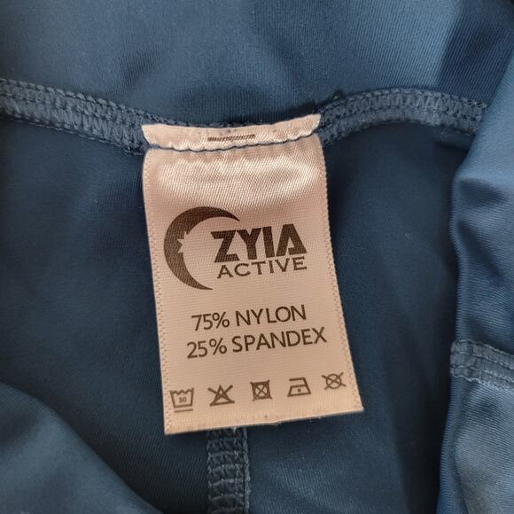 Zyia Brillant Blue Mesh Hif Waist Crop Corsair Leggings 12 - Picture 10 of 10